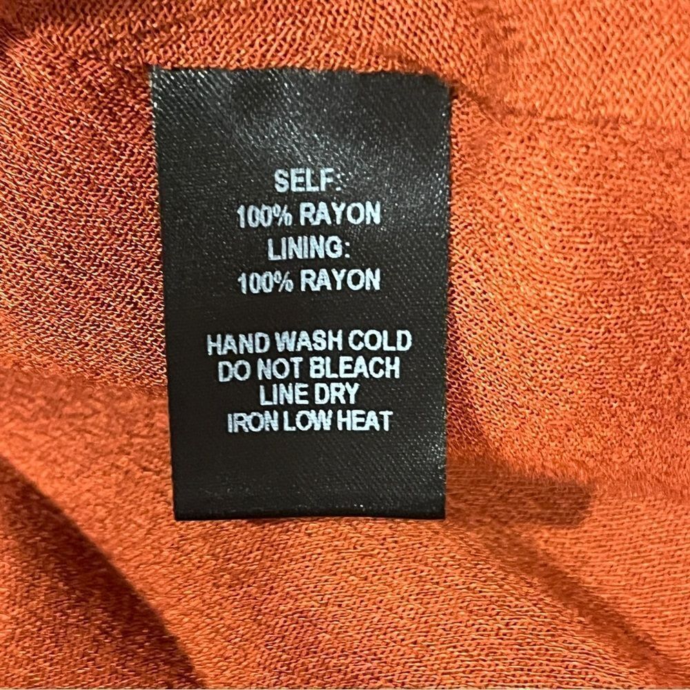 Lulu's‎ burnt Orange wrap Sundress with short Sleeves size small - Picture 12 of 14